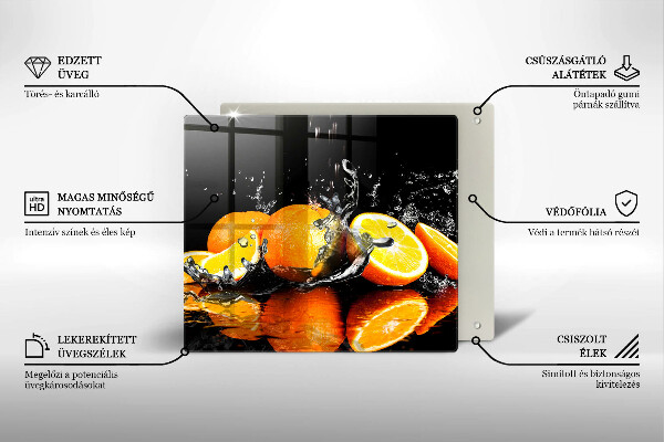 Skärbräda av glas Saftig orange frukt