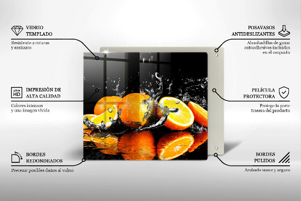 Skärbräda av glas Saftig orange frukt