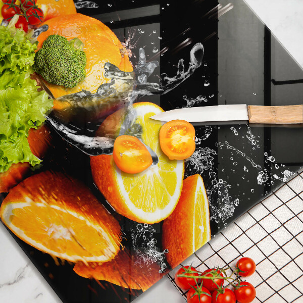 Skärbräda av glas Saftig orange frukt