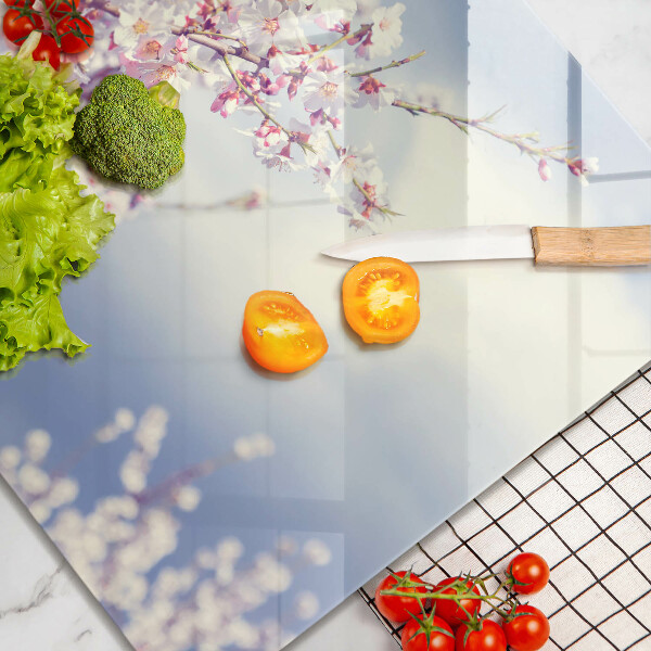 Skärbräda av glas Blommande träd