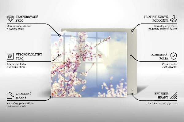 Skärbräda av glas Blommande träd