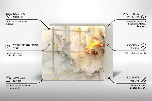 Skärbräda av glas Marmorstruktur med guld