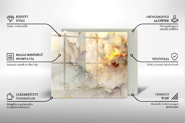 Skärbräda av glas Marmorstruktur med guld