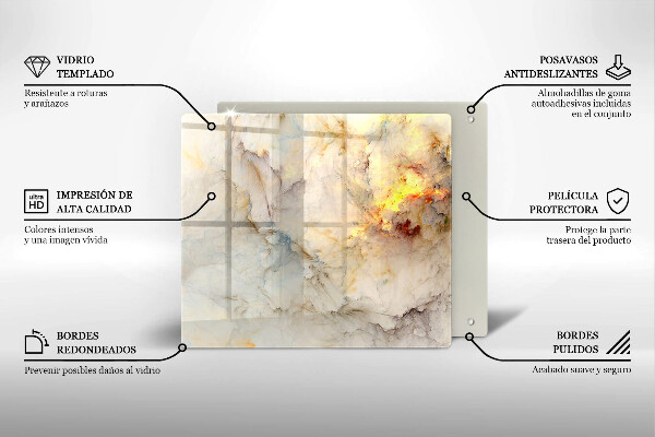 Skärbräda av glas Marmorstruktur med guld
