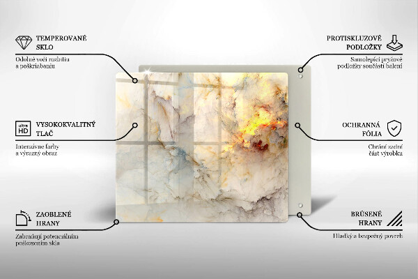 Skärbräda av glas Marmorstruktur med guld