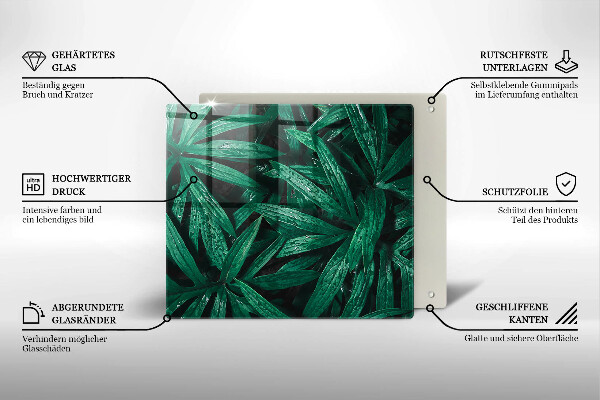 Skärbräda av glas Växter löv