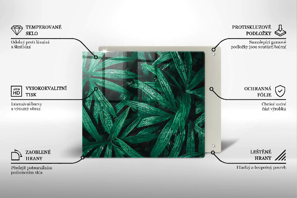 Skärbräda av glas Växter löv