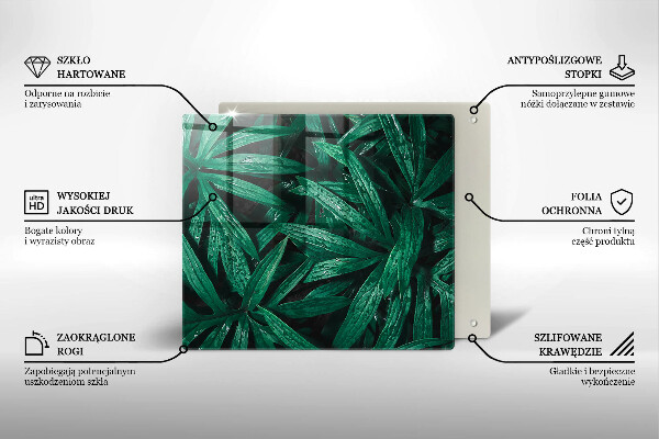 Skärbräda av glas Växter löv