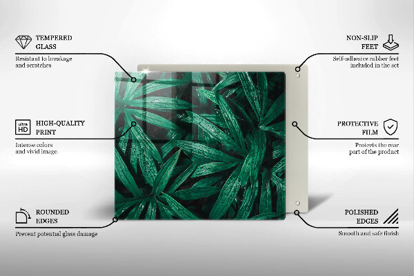 Skärbräda av glas Växter löv