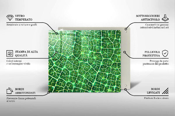 Skärbräda av glas Bladstruktur