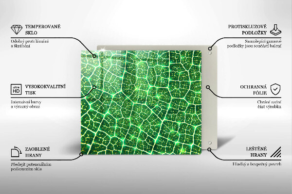 Skärbräda av glas Bladstruktur