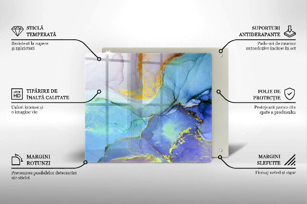 Skärbräda av glas Sprucket stenguld