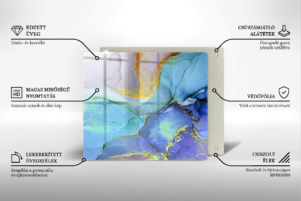 Skärbräda av glas Sprucket stenguld