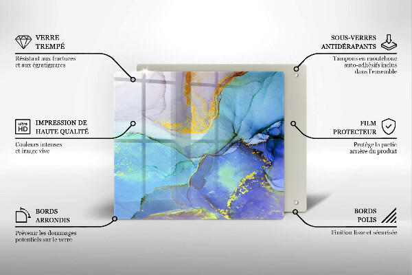Skärbräda av glas Sprucket stenguld