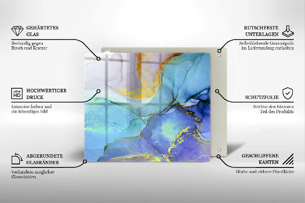Skärbräda av glas Sprucket stenguld