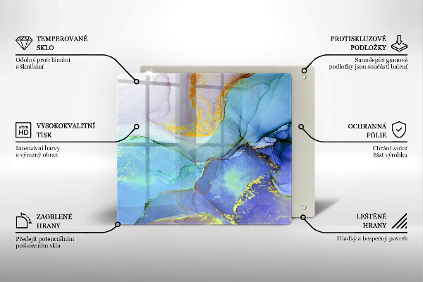 Skärbräda av glas Sprucket stenguld