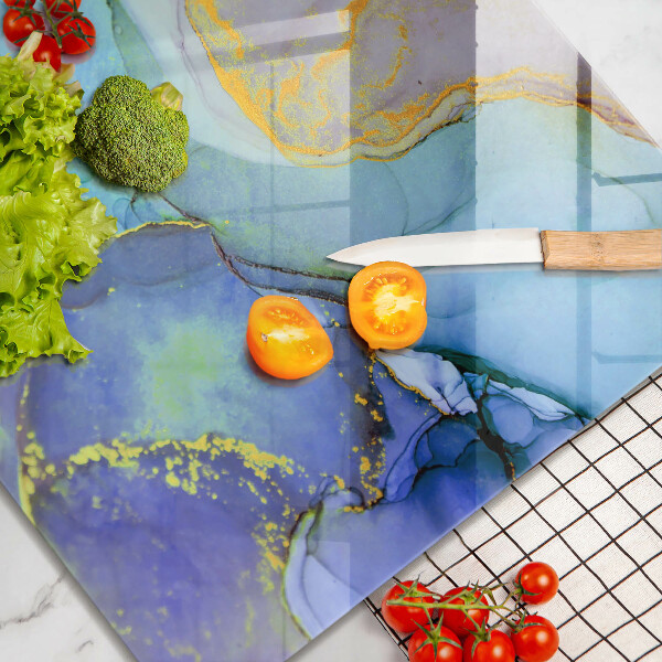 Skärbräda av glas Sprucket stenguld