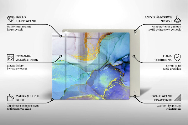 Skärbräda av glas Sprucket stenguld