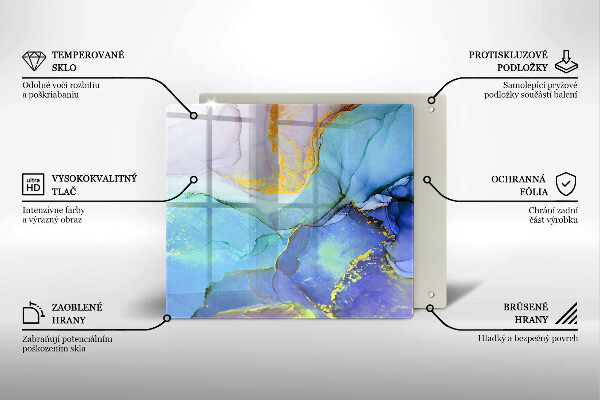 Skärbräda av glas Sprucket stenguld