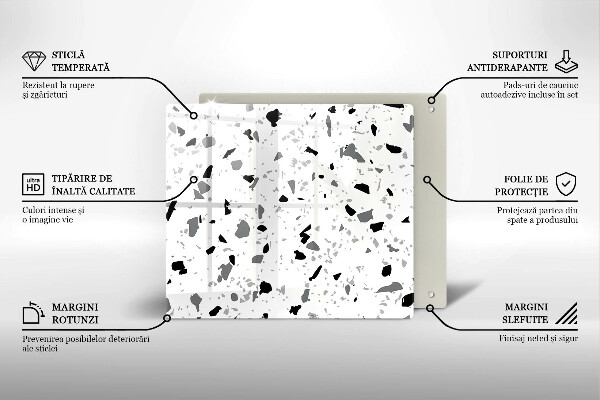 Skärbräda av glas Dekorativ sten gres