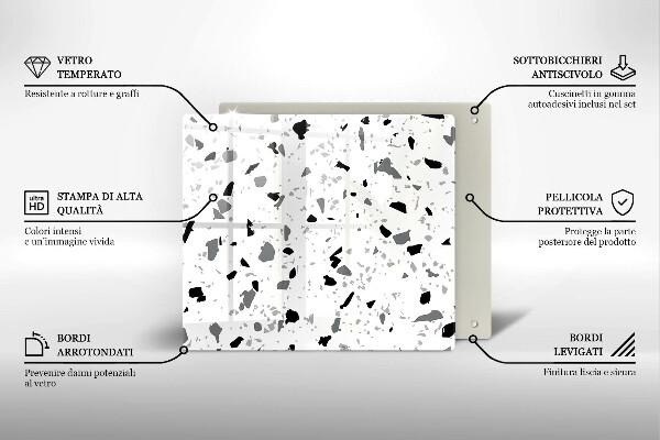 Skärbräda av glas Dekorativ sten gres
