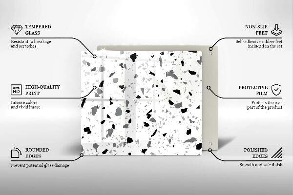 Skärbräda av glas Dekorativ sten gres