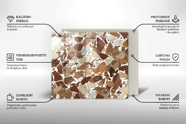 Skärbräda av glas Sten dekorativa fläckar