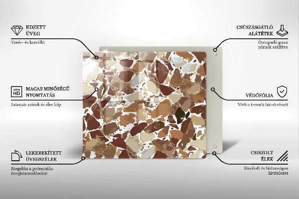 Skärbräda av glas Sten dekorativa fläckar