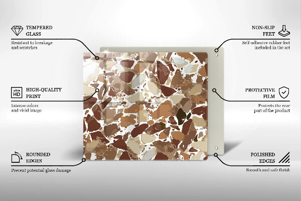 Skärbräda av glas Sten dekorativa fläckar