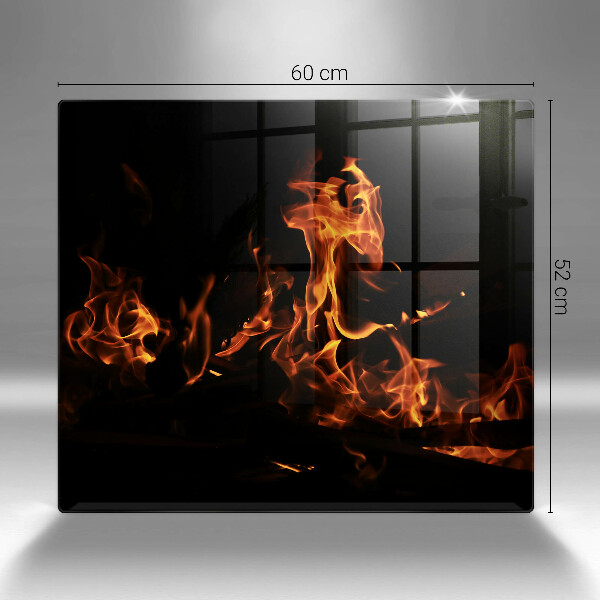 Skärbräda av glas Eld, levande låga