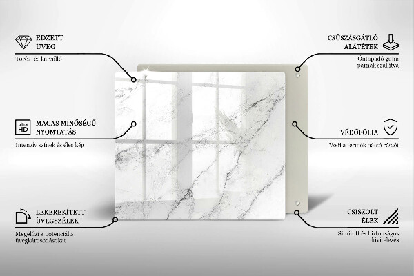 Skärbräda av glas Elegant marmorstruktur