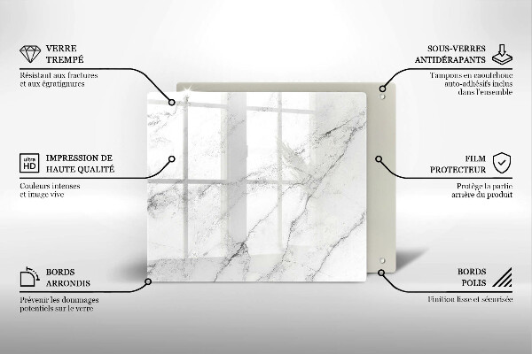 Skärbräda av glas Elegant marmorstruktur