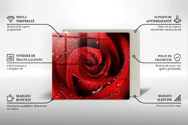 Skärbräda av glas Rosen blomblad