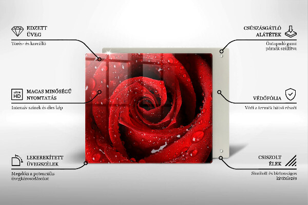 Skärbräda av glas Rosen blomblad