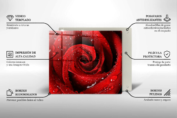 Skärbräda av glas Rosen blomblad