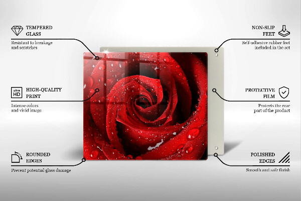 Skärbräda av glas Rosen blomblad