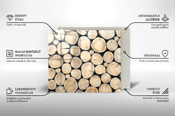 Skärbräda av glas Trästammar
