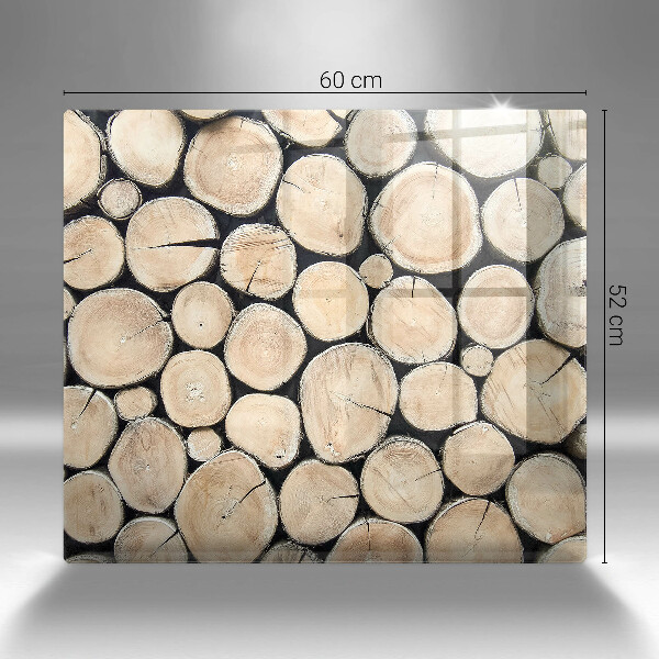 Skärbräda av glas Trästammar