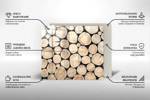 Skärbräda av glas Trästammar