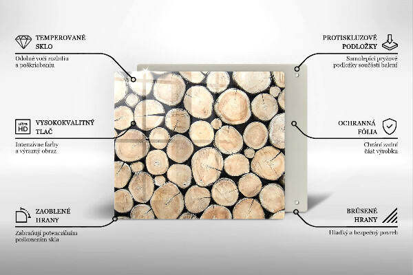 Skärbräda av glas Trästammar