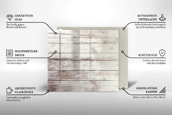 Skärbräda av glas Gamla träskivor