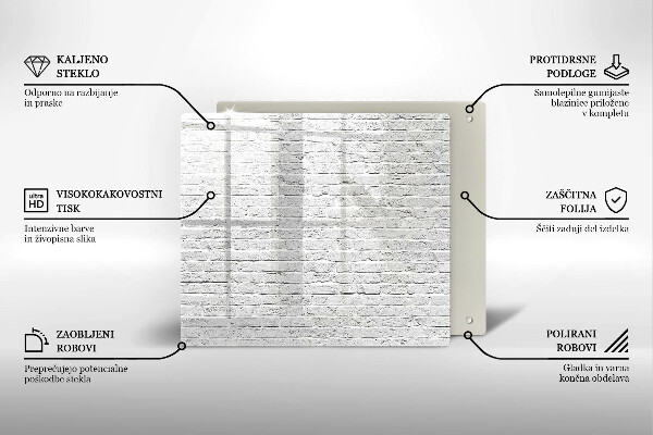 Skärbräda av glas Vägg tegelvägg