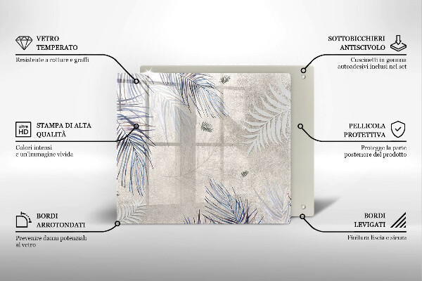 Skärbräda av glas Subtila blad