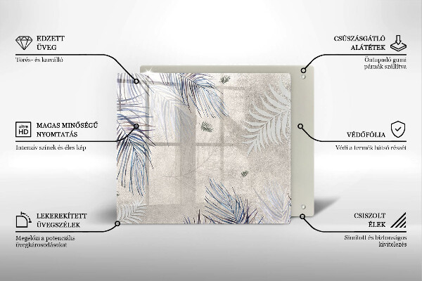 Skärbräda av glas Subtila blad