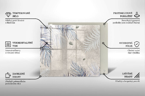 Skärbräda av glas Subtila blad