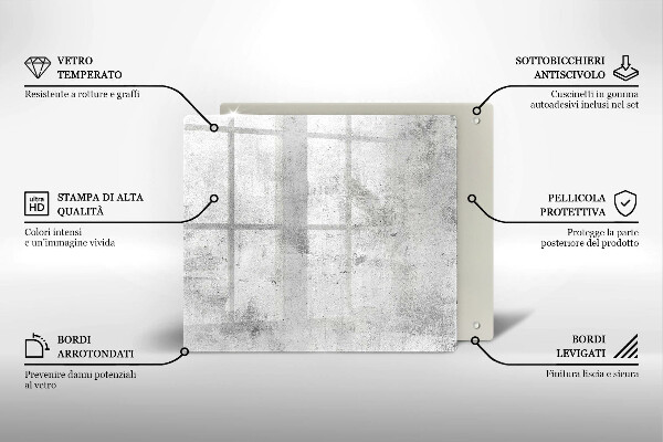 Skärbräda av glas Betongstruktur