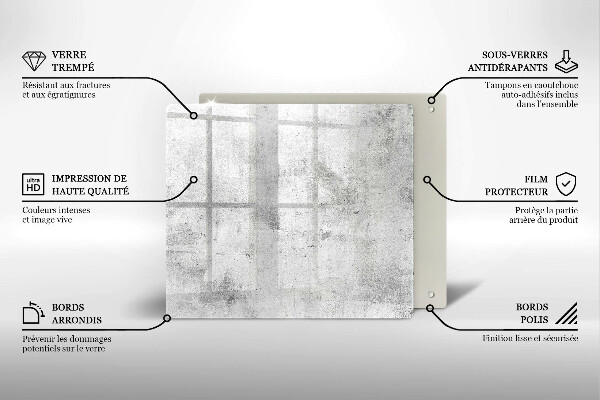 Skärbräda av glas Betongstruktur