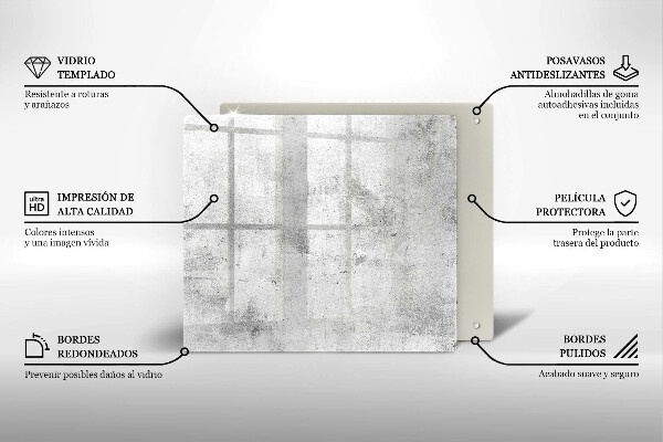 Skärbräda av glas Betongstruktur
