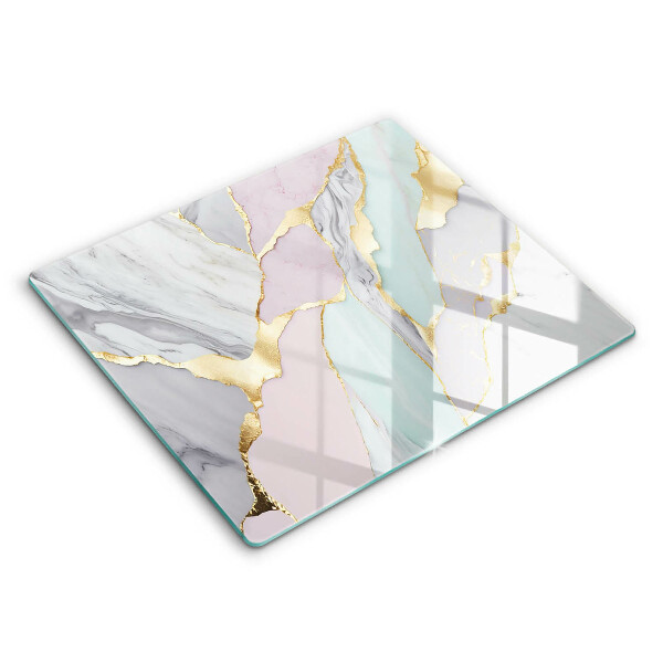 Skärbräda av glas Pastell marmor