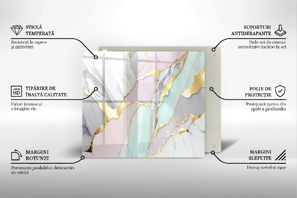 Skärbräda av glas Pastell marmor